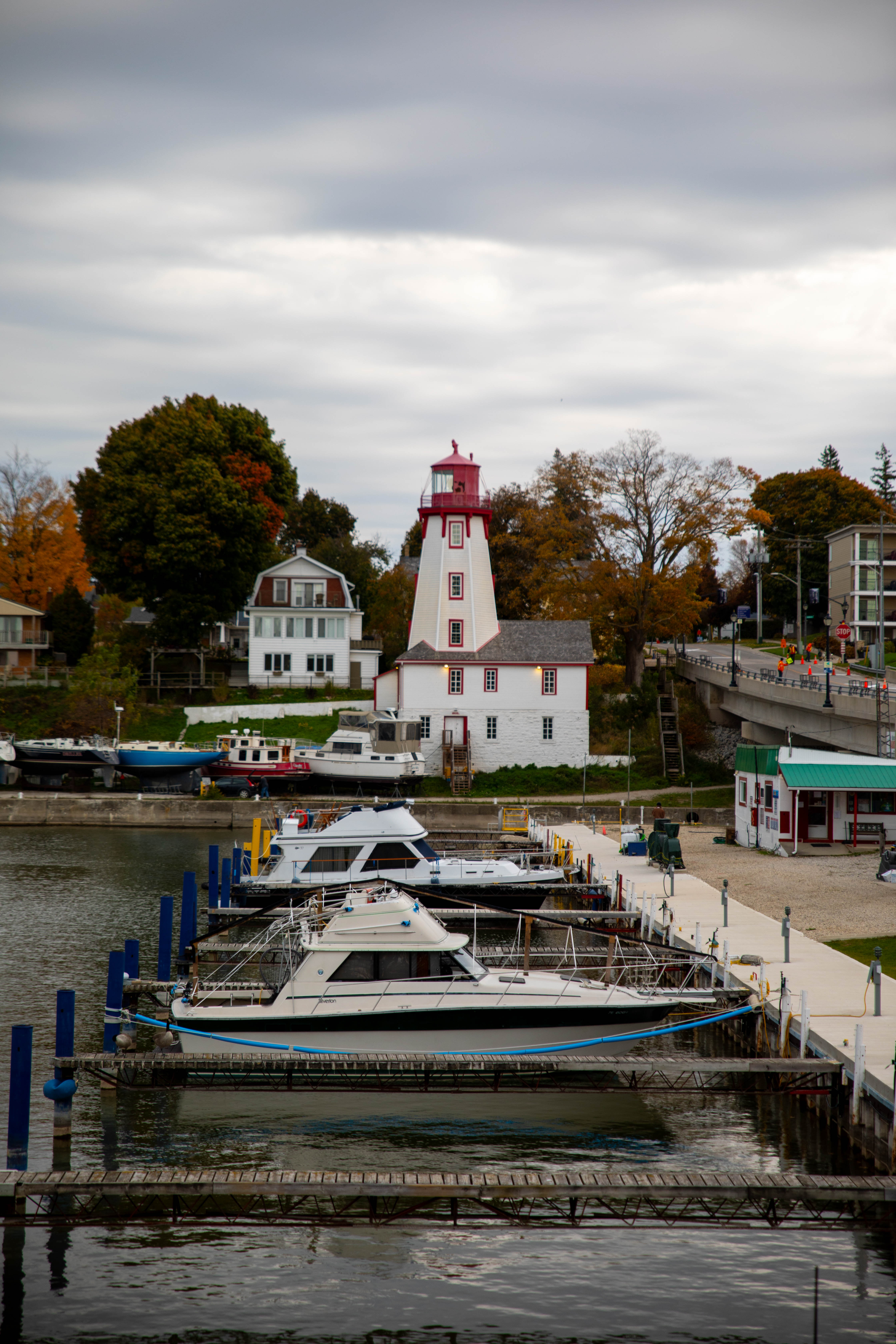 The Kincardine Historic Lighthouse seen from the marina.