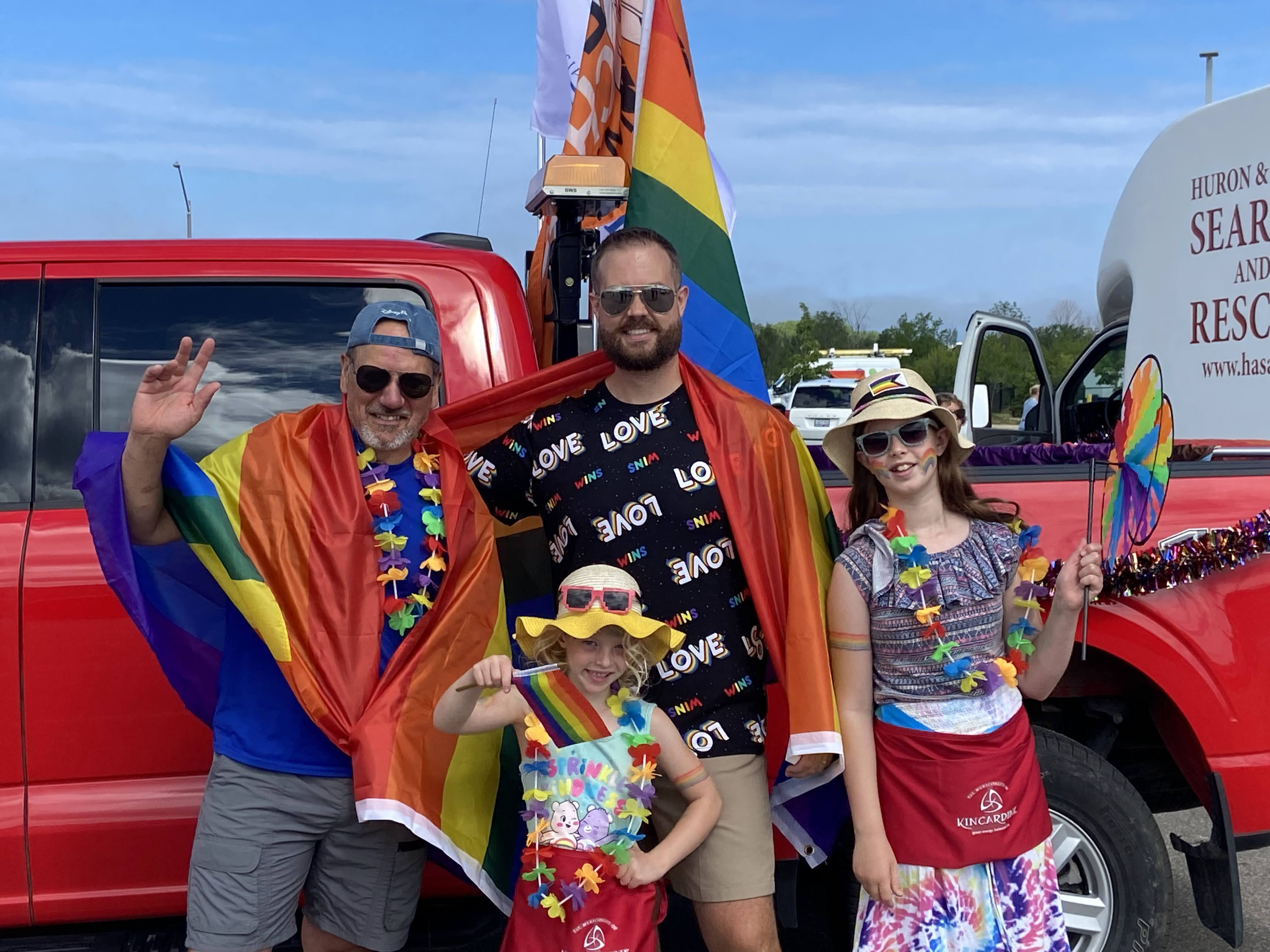 Enthusiastic participants at the Pride parade.