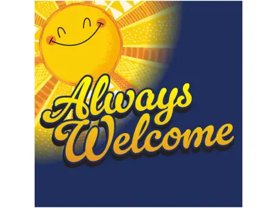 Always Welcome event logo.